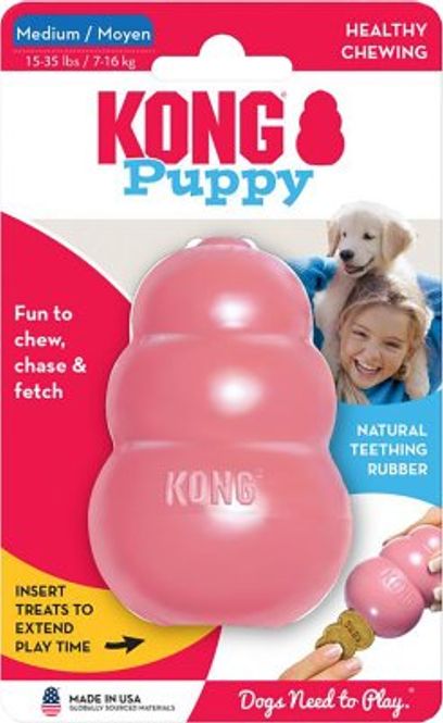 Hovedbilde KONG Puppy Str. M (9x6 cm) | Myk Valpeleke for Tannkløe