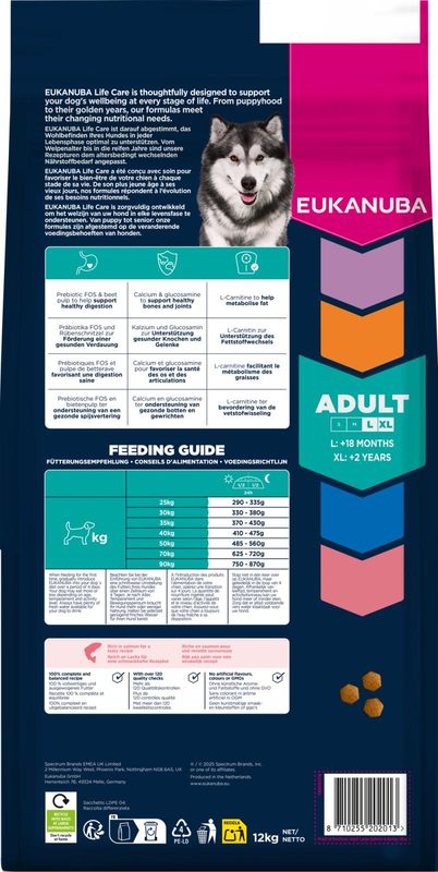 EUKANUBA Adult Large Breed Laks & Bygg ( 12 Kg )