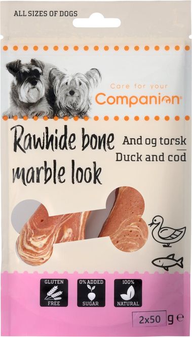 Hovedbilde Companion kjøttinnpakket råhudbein – and og torsk