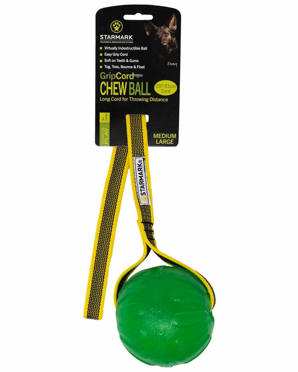 Starmark Gripcord Chew Ball Long M/L 8x8