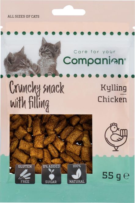 Hovedbilde Companion Cat Crunchy Snack Kylling 55g | Glutenfri Kattegodbit