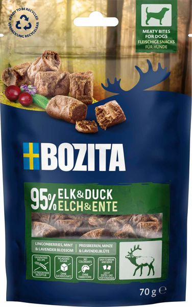 Hovedbilde Bozita Snacks Meaty Bites Elg & And 70g