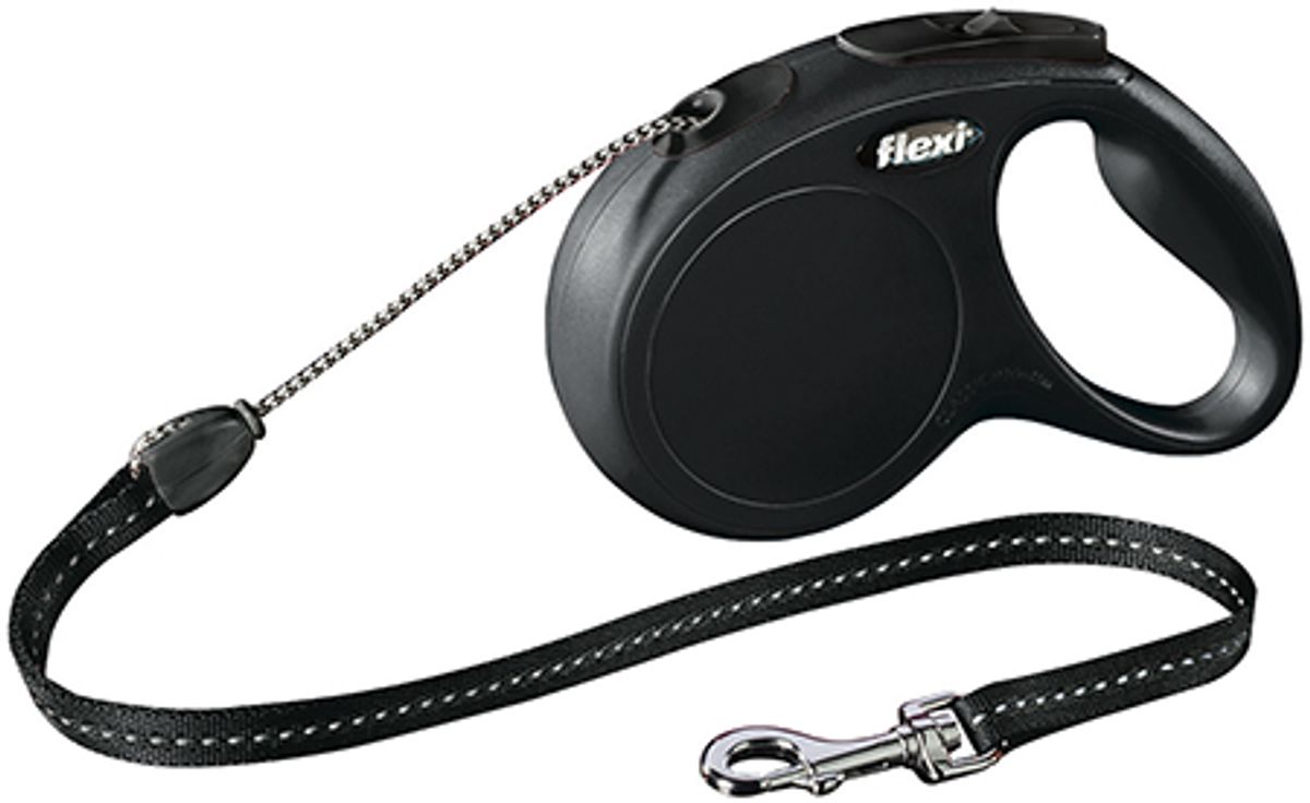 FLEXI New Classic Bånd M 5 m Lina Svart, maks 20 kg