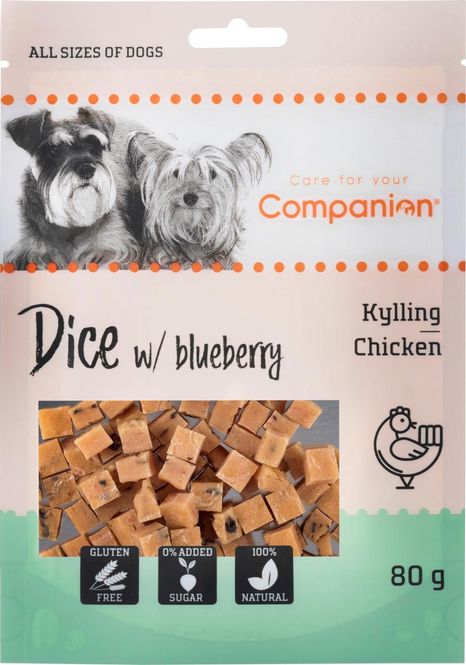 Hovedbilde COMPANION Dice med Blåbær og Kylling ( 80 gr )