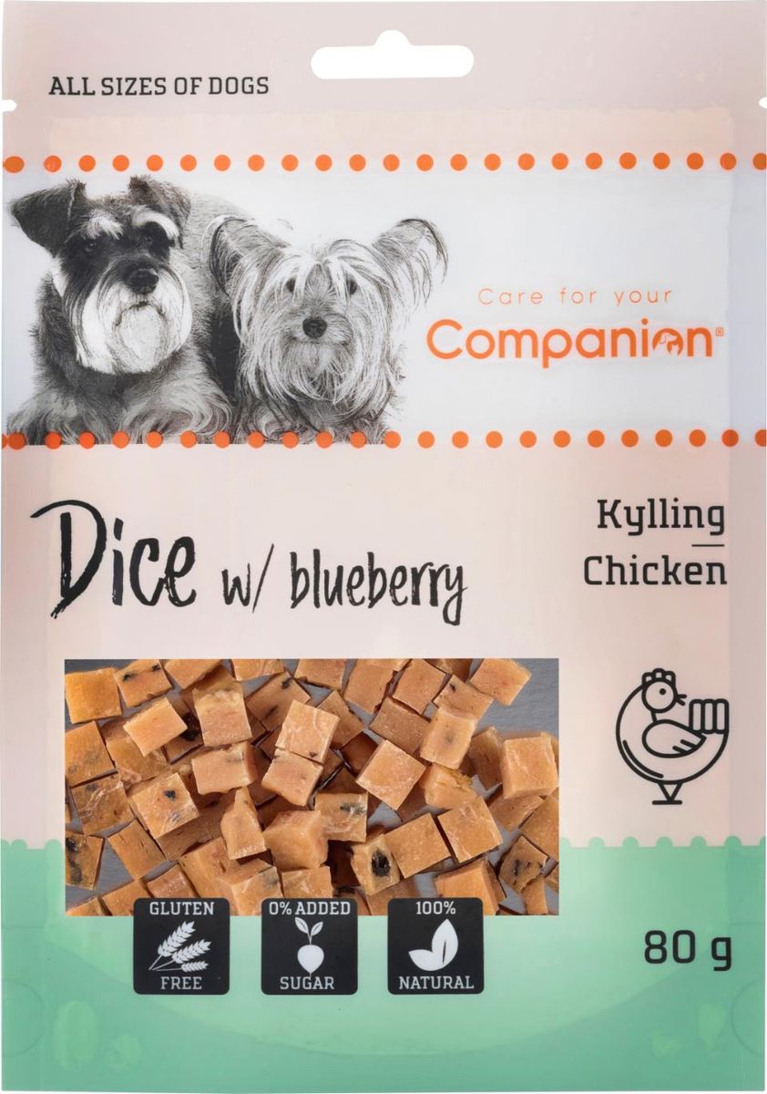 COMPANION Dice med Blåbær og Kylling ( 80 gr )