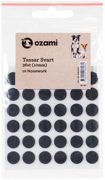 Hovedbilde Ozami Nosework Tassar Svart 36 stk (10 mm)