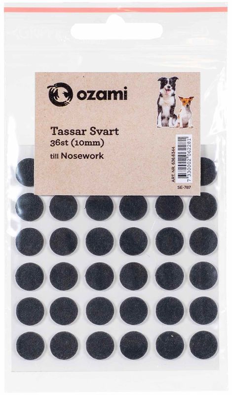 Ozami Nosework Paws Svart 36-pk | Små Filtputer til Søk
