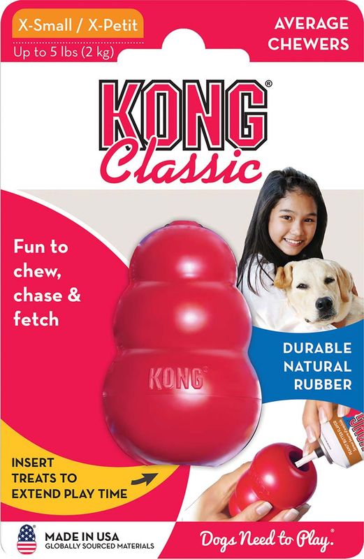 KONG CLASSIC RØD XS 3x6 cm