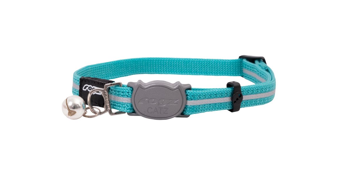 Rogz Alleycat Kattehalsbånd Refleks - Turkis (Small 20-31cm)