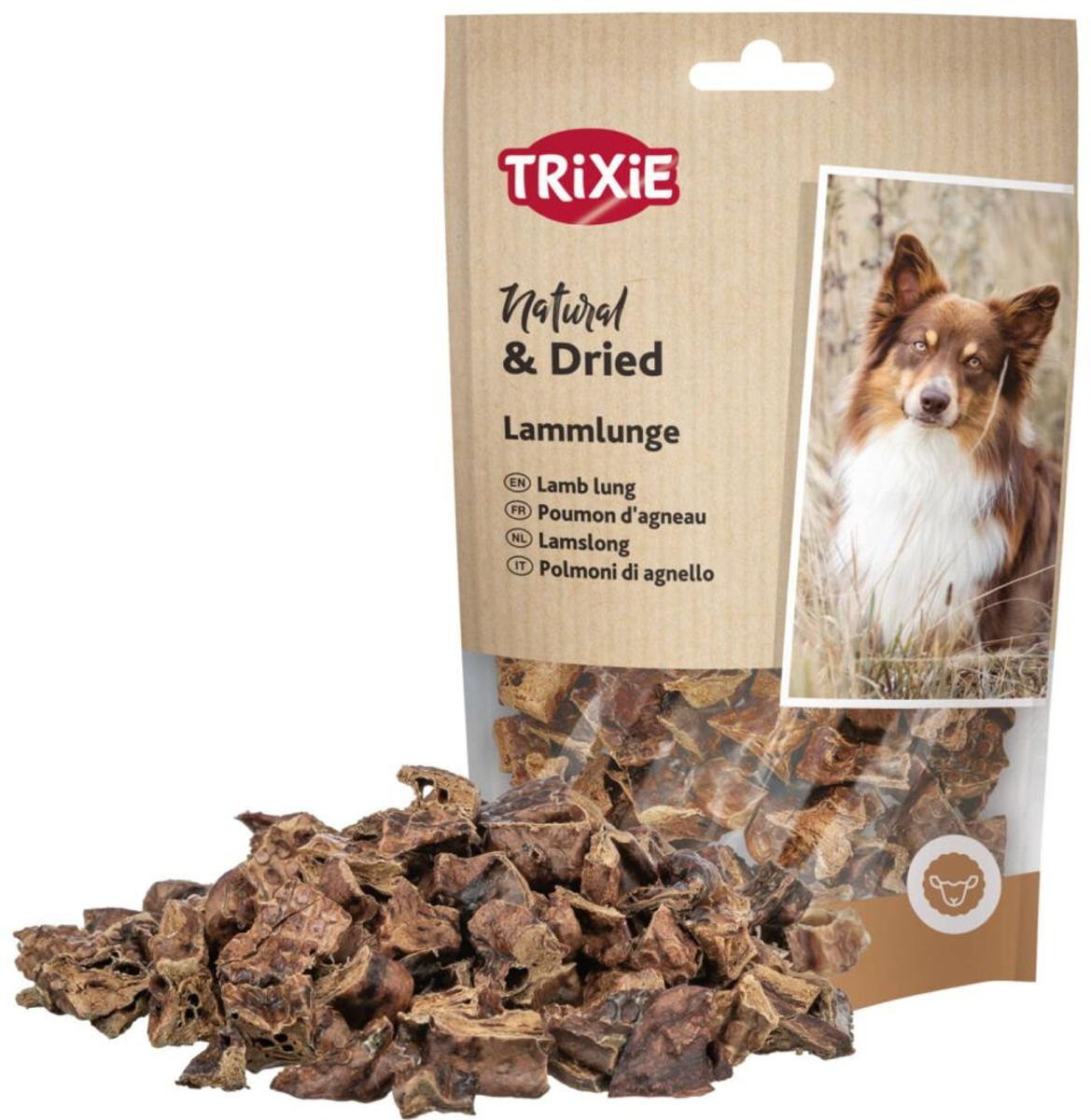 TRIXIE Tørket Lammelunge ( 80 gr ) - 100% Naturlig Hundesnacks