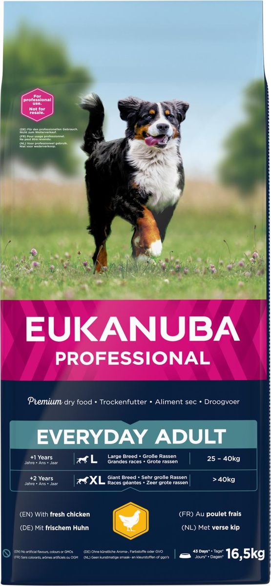 EUKANUBA Everyday Adult - Tørrfôr til Store Hunder med Kylling ( 16,5 kg )
