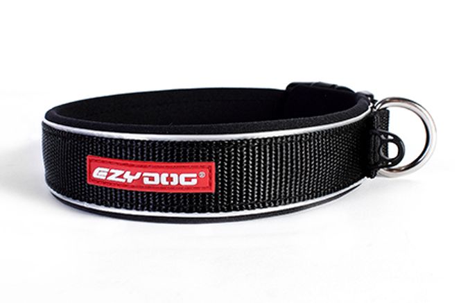 Hovedbilde EzyDog Neo Halsbånd Svart - Polstret Neopren med Refleks - Str. S ...