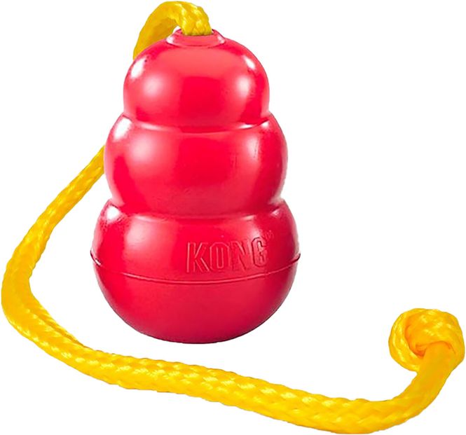 Hovedbilde KONG Classic med Tau - Large - Rød - Slitesterk Hundeleke