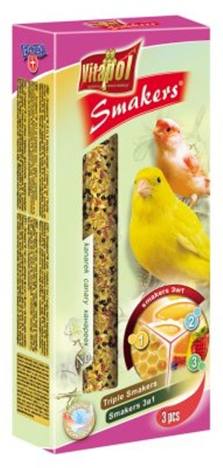 Hovedbilde VITAPOL SMAKERS KANARIFUGL 3I1 FRUKT/HONNING/EGG 85GR