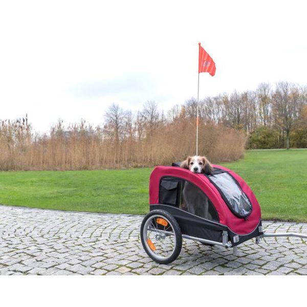 Hovedbilde Trixie Sykkelvogn til Hund M | Rød/Sort (Opptil 22 kg)