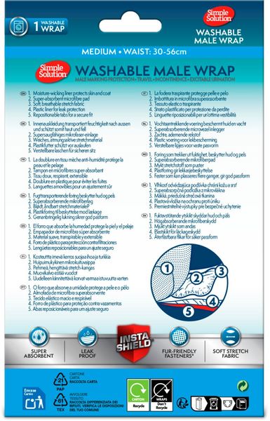 Hovedbilde SIMPLE SOLUTION Vaskbar Magebånd til HannHund ( ...