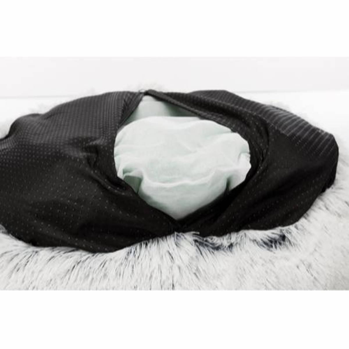Trixie Harvey Rund Hundeseng Ø50 cm | Hvit/Sort Plysj