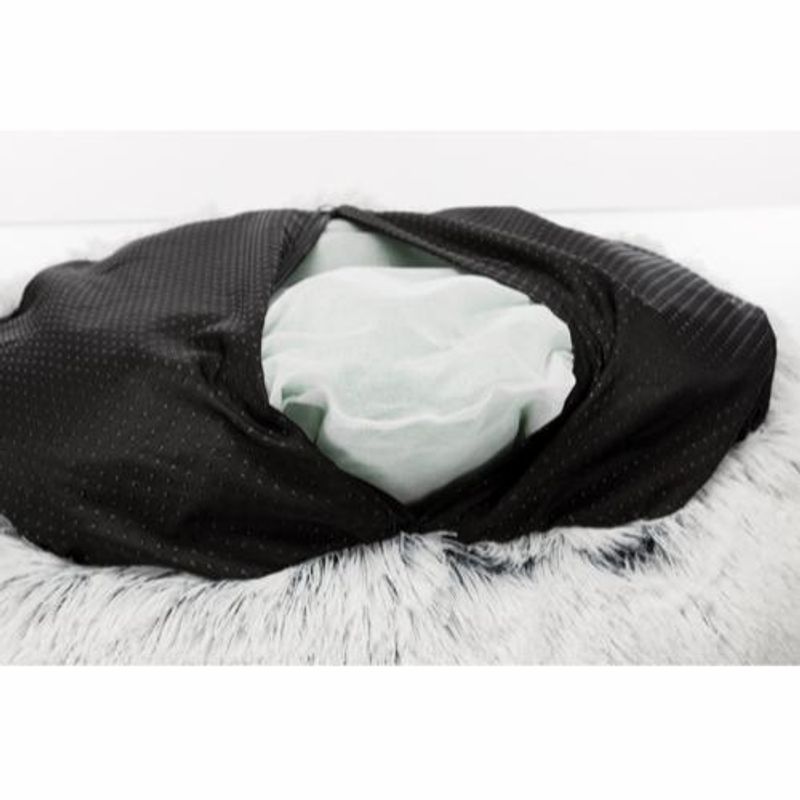 Trixie Harvey Rund Hundeseng Ø50 cm | Hvit/Sort Plysj