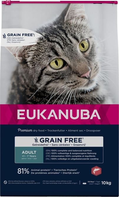 Hovedbilde EUKANUBA Kornfritt m/Laks 10kg | Voksen Katt 1 år+
