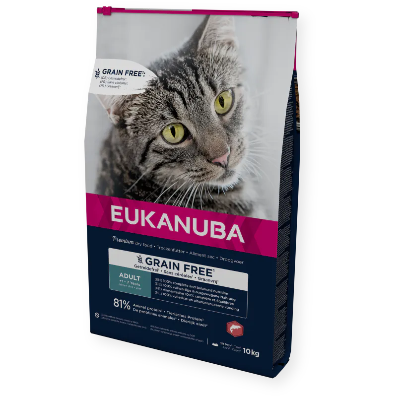 EUKANUBA Kornfritt m/Laks 10kg | Voksen Katt 1 år+