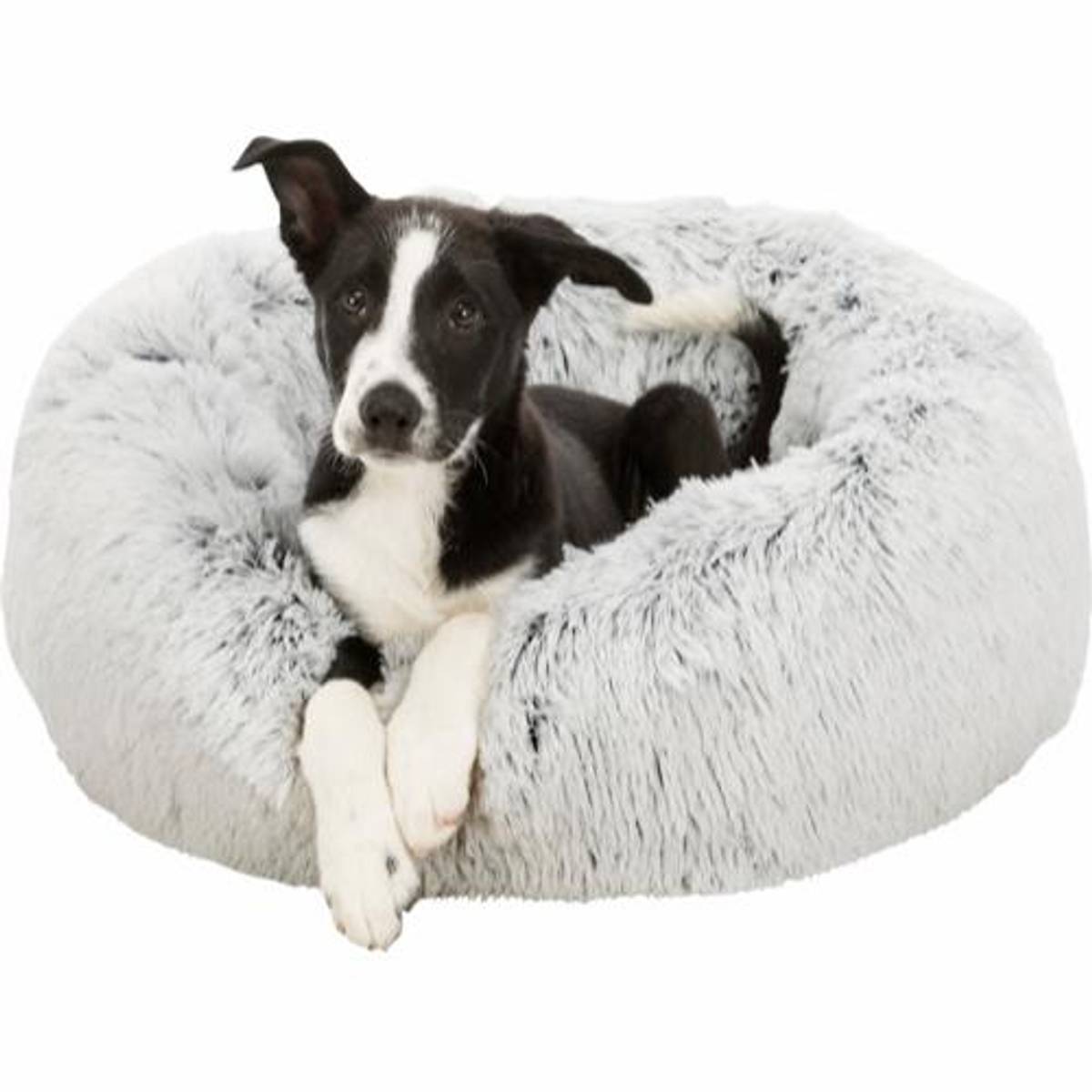 Trixie Harvey Rund Hundeseng Ø50 cm | Hvit/Sort Plysj