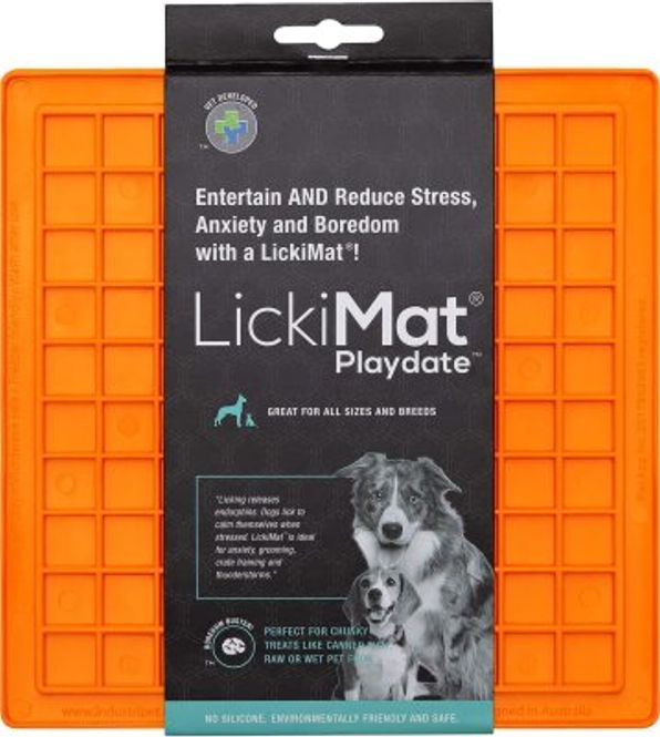 Hovedbilde LickiMat hundeskål Playdate oransje 20x20cm