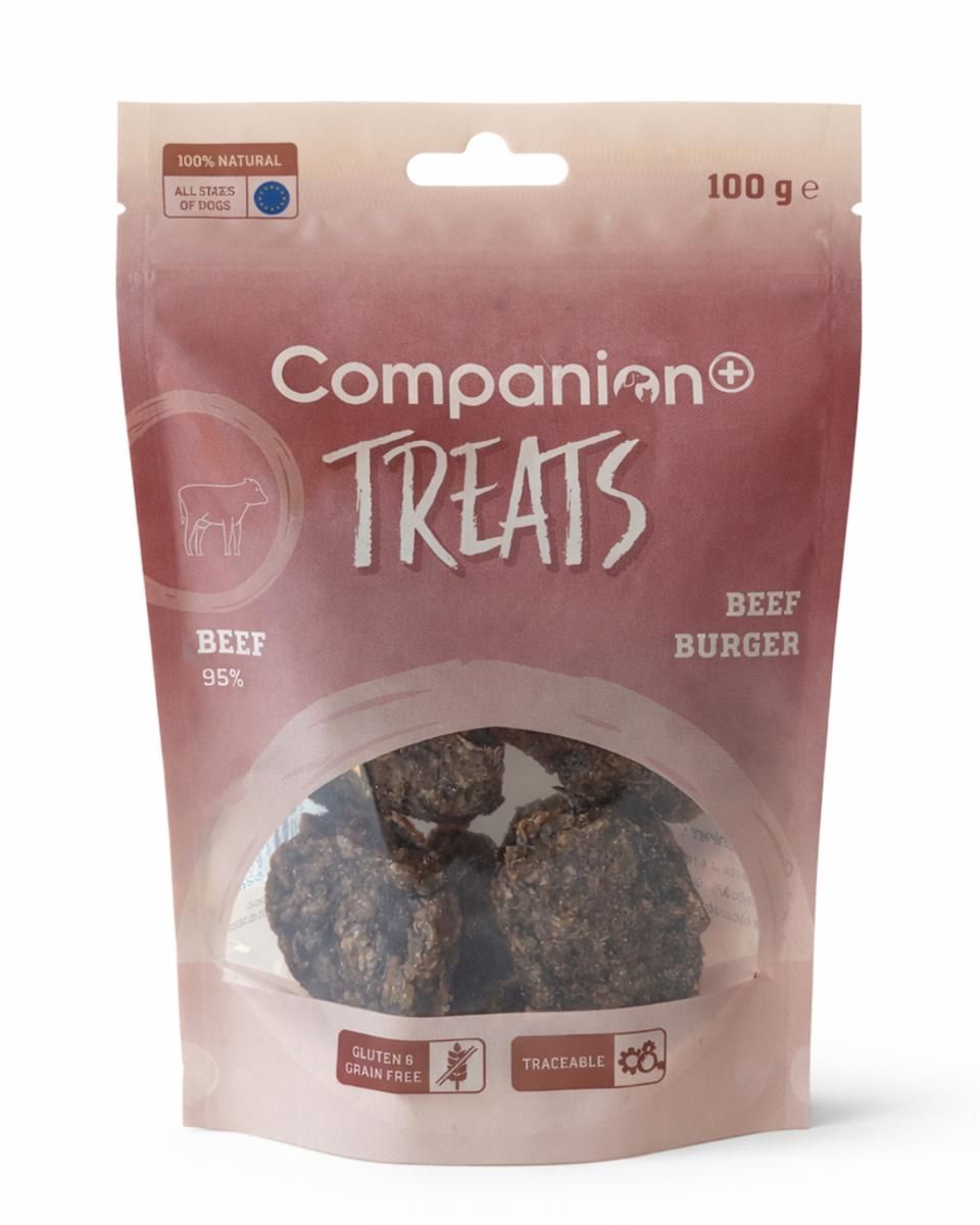 Companion+ Beef Burger Hundesnacks 100g | Myke Biffburgere
