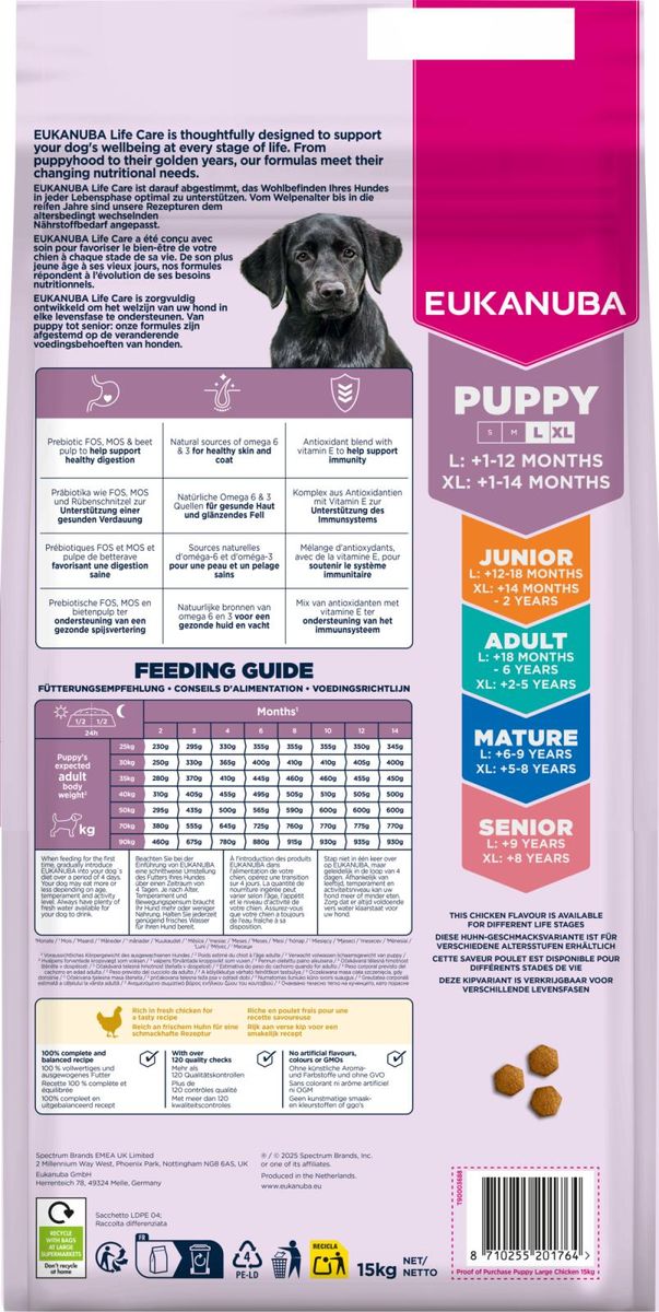 EUKANUBA Puppy Large Breed m.Kylling ( 15kg )