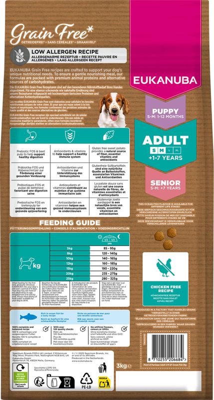 Eukanuba Small/Medium Grain Free Havfisk 3kg | Kornfritt