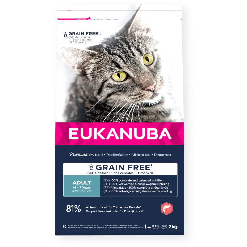 Eukanuba Voksen Katt tørrfôr kornfritt m. Laks 2 kg