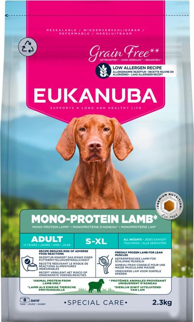 Hovedbilde Eukanuba Mono-Protein Lam 2,3 kg | Hundefôr for Sensitiv Hund
