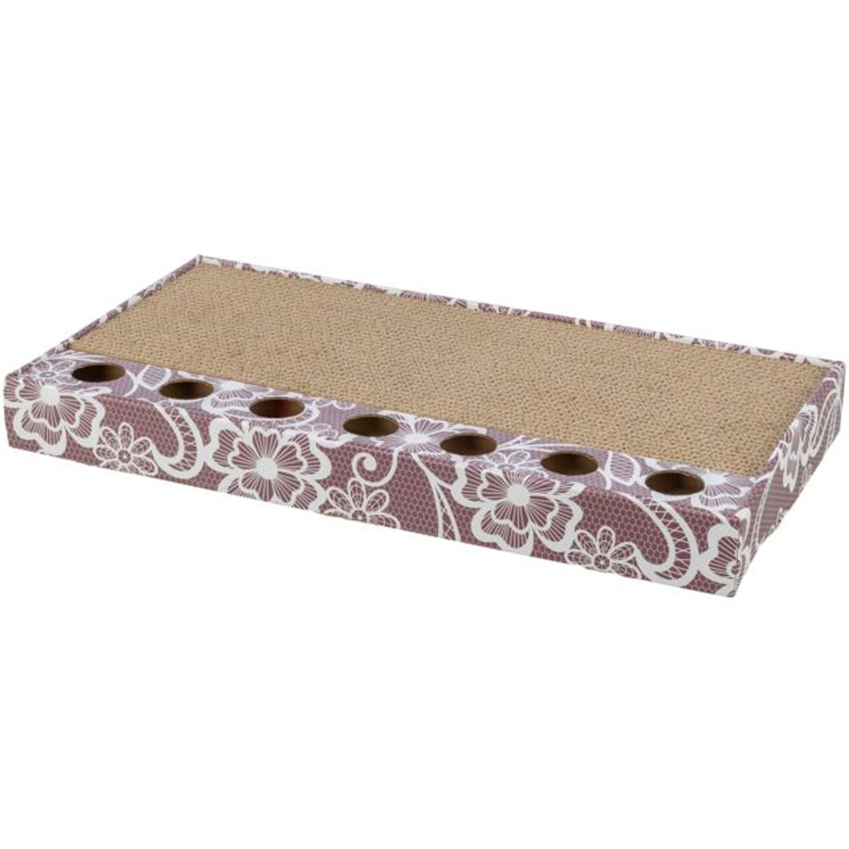 TRIXIE Klorebrett i Papp med Leketøy – Rosa (48x5x25 cm)