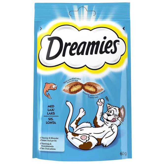 Hovedbilde DREAMIES KATTEGODIS LAKS 60GR