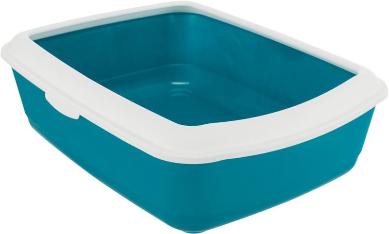 Trixie Classic Kattebakke m/ Kant 37x47cm | Petrol/Hvit